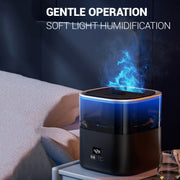 JSQ-58 1.1L large Capacity Digital Display Flame Atomization Humidifier, Color: Matt Black(UK Plug)