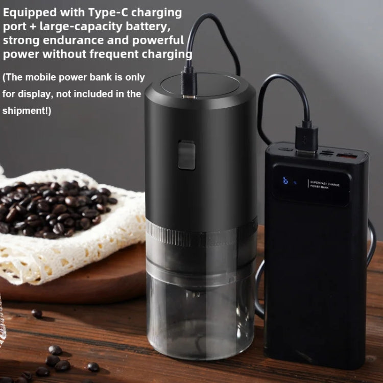 USB Rechargeable Adjustable Coarse and Fine Household Portable Electric Coffee Bean Grinder(Black)