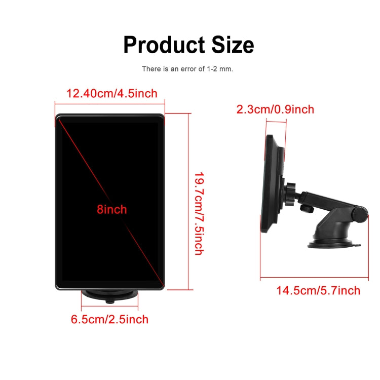 8-inch Car Full Touch Screen Player Supports Horizontal and Vertical CarPlay / Android Auto, Spec: Standard