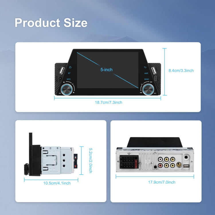 5-inch Single Din Car Multimedia Player Supports Mirror Link/Steering Wheel Control Standard Version
