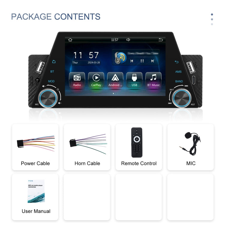 5-inch Single Din Car Multimedia Player Supports Mirror Link/Steering Wheel Control Standard Version