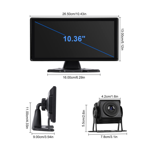 10.36-Inch Car Central Control Smart Player With 4-Way Camera 64G TF Card