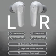 A98 AI Intelligent Translation Wireless Physical Noise Cancellation Bluetooth Earphones(White Blue)
