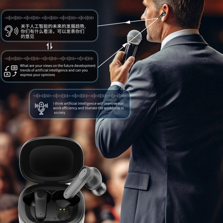 A98 AI Intelligent Translation Wireless Physical Noise Cancellation Bluetooth Earphones(Gray)