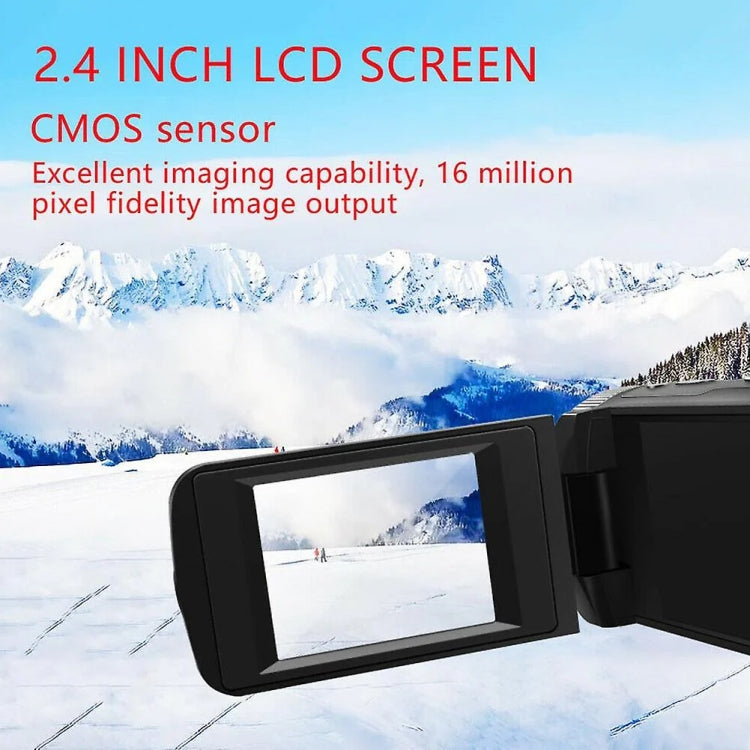 16MP 16X Digital Zoom Vlogging Camera Video Camcorder with 2.4 Inch Flip Screen, Spec: Standard AU Plug