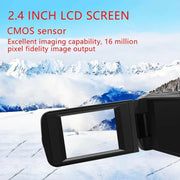 16MP 16X Digital Zoom Vlogging Camera Video Camcorder with 2.4 Inch Flip Screen, Spec: Standard AU Plug