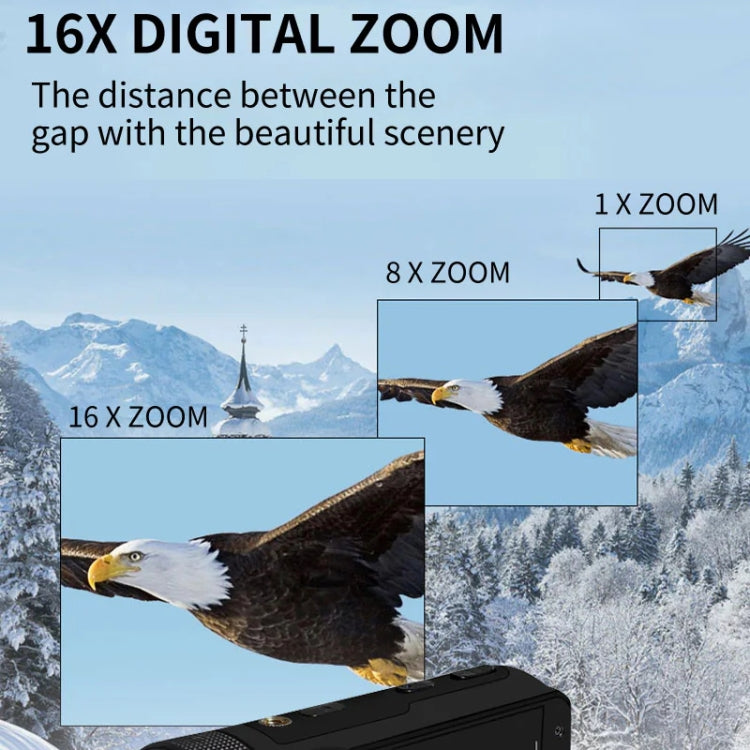 16MP 16X Digital Zoom Vlogging Camera Video Camcorder with 2.4 Inch Flip Screen, Spec: Standard AU Plug