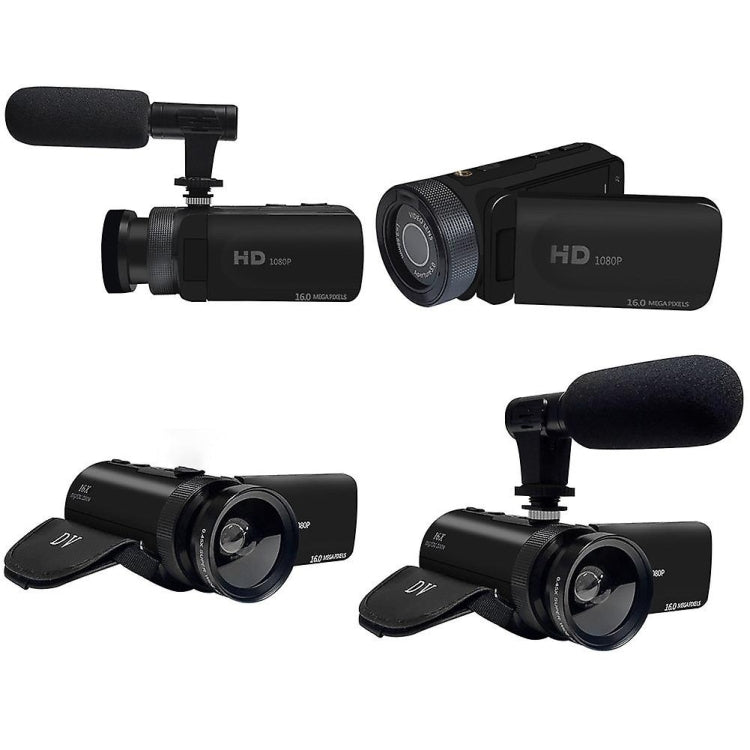 16MP 16X Digital Zoom Vlogging Camera Video Camcorder with 2.4 Inch Flip Screen, Spec: Standard AU Plug
