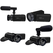 16MP 16X Digital Zoom Vlogging Camera Video Camcorder with 2.4 Inch Flip Screen, Spec: With Wide Angle & Mic US Plug