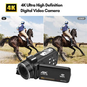 4K  Digital Video Camera 3 Inch IPS Touch Screen 56MP 18X Digital Zoom WiFi Camcorder, Spec: Set 2