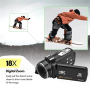 4K  Digital Video Camera 3 Inch IPS Touch Screen 56MP 18X Digital Zoom WiFi Camcorder, Spec: Set 3