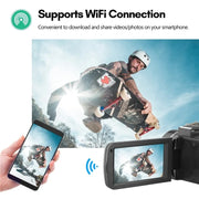 4K  Digital Video Camera 3 Inch IPS Touch Screen 56MP 18X Digital Zoom WiFi Camcorder, Spec: Set 2