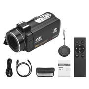 4K  Digital Video Camera 3 Inch IPS Touch Screen 56MP 18X Digital Zoom WiFi Camcorder, Spec: Set 2