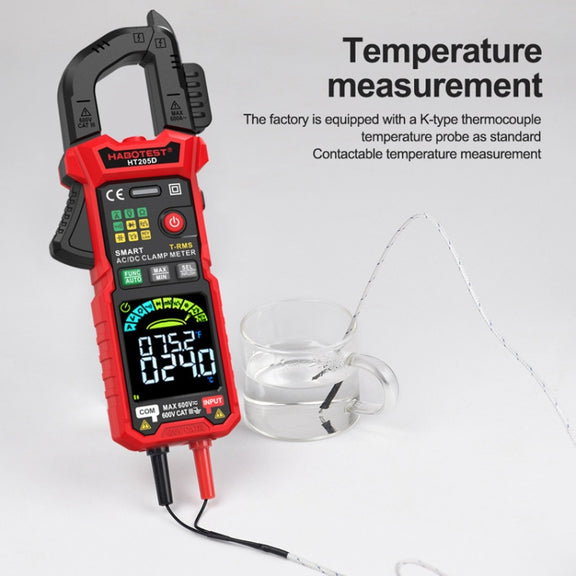 HABOTEST HT205D Clamp Intelligent Anti-Burning Multi-Function High Precision Digital Multimeter(Black Red)