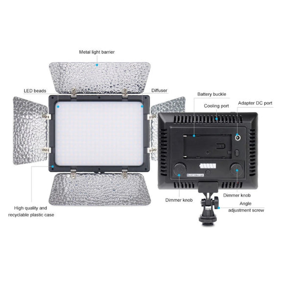 WS-300II Video Fill Light Dual Color Temperature LED Beauty Shooting Light, Spec: Single Lamp+EU Plug Adapter