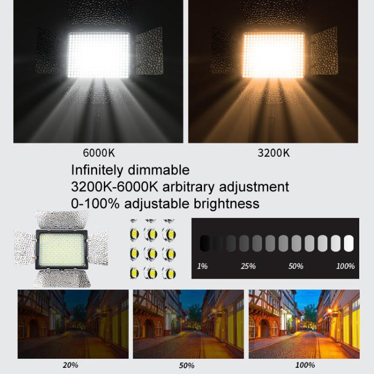 WS-300II Video Fill Light Dual Color Temperature LED Beauty Shooting Light, Spec: Single Lamp+US Plug Adapter