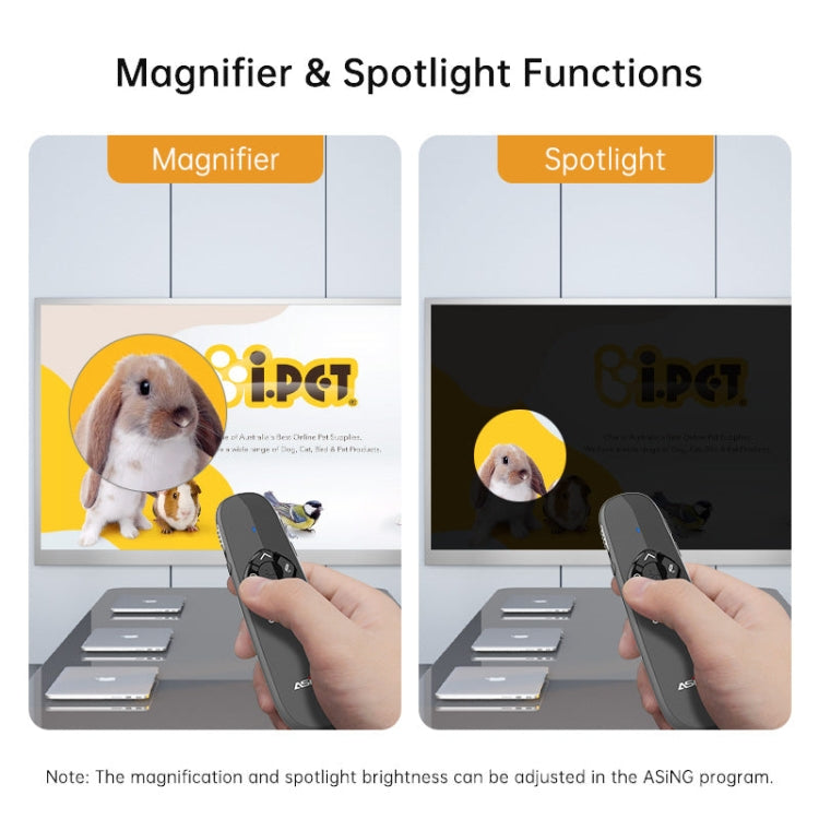 ASiNG A81 PPT Page Turning Clicker With Timing Function & 32G 3-in-1 USB Receiver, Color: Green Light