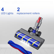 For Dyson V6 / V7 / V8 / V10 / V11 / V15 Soft Velvet Floor Brush & Direct Drive Roller Set with LED Light