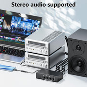 4 In 1 Out  3.5mm + RCA Audio Switcher 4 Channels Audio Converter(Black)