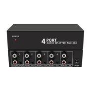 1 In 4 Out 3.5mm + RL Audio Distributor Stereo Audio Splitter For PC Laptop DVD, EU Plug
