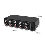 1 In 4 Out 3.5mm + RL Audio Distributor Stereo Audio Splitter For PC Laptop DVD, EU Plug