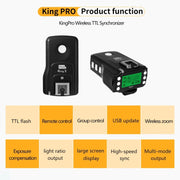 For Sony Pixel King Pro Camera Wireless Radio Flash TTL Transmitter and Receiver