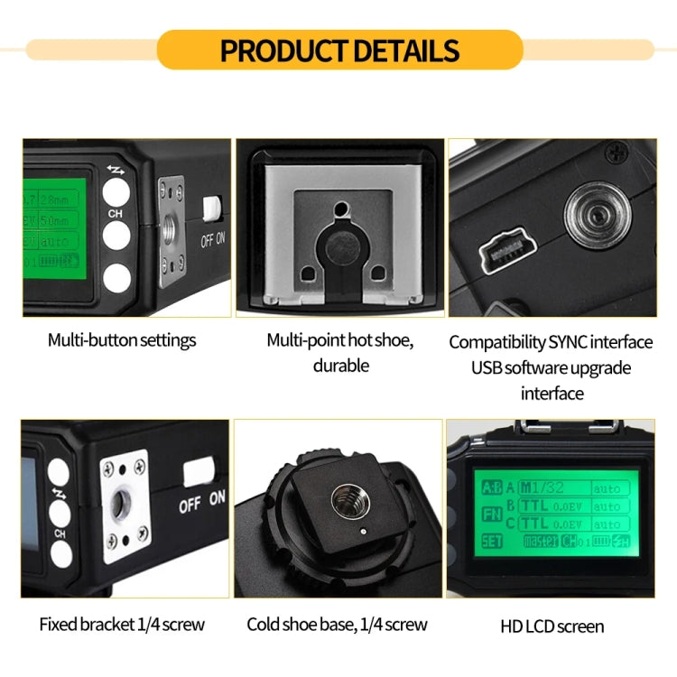 For Sony Pixel King Pro Camera Wireless Radio Flash TTL Transmitter and Receiver