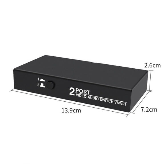 VSW21 AV 2 In 1 Out Audio Switcher RCA Audio Selector Box