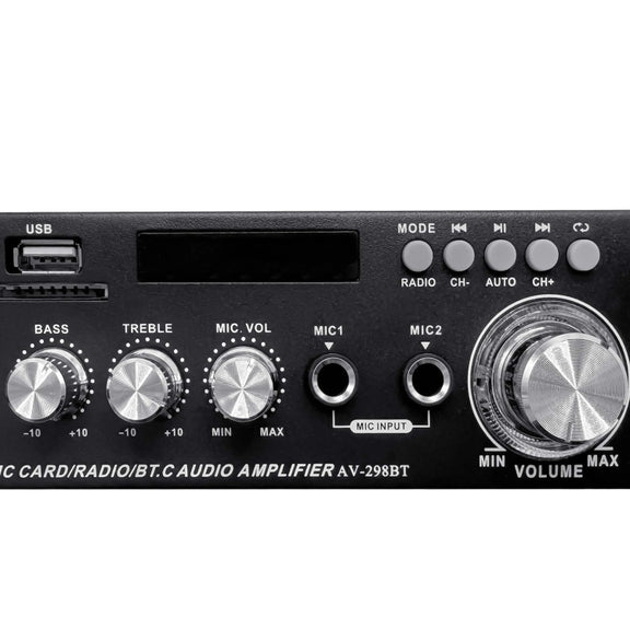 AV-298BT 300W+300W Hi-Fi Stereo Amplifier Bluetooth Home Audio Karaoke Digital Amplifier EU Plug
