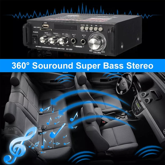 AV-298BT 300W+300W Hi-Fi Stereo Amplifier Bluetooth Home Audio Karaoke Digital Amplifier AU Plug