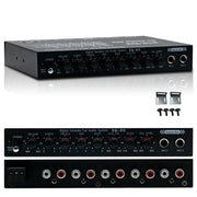 EQ-819 Car Audio Equalizer EQ Tuning Crossover Amplifier Supports Dual Microphone Input Reverberation Adjustment