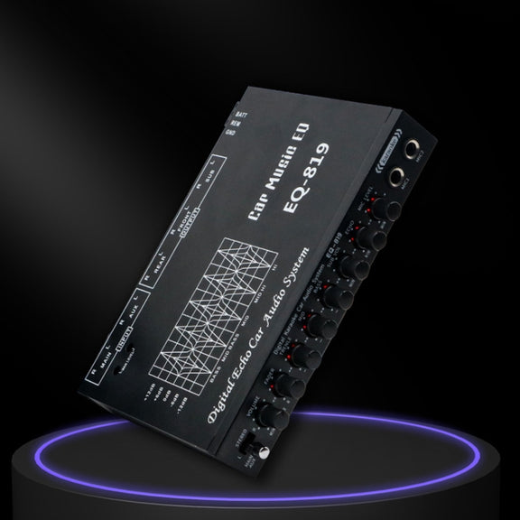 EQ-819 Car Audio Equalizer EQ Tuning Crossover Amplifier Supports Dual Microphone Input Reverberation Adjustment