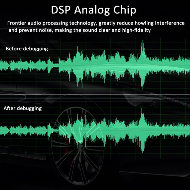 EQ-819 Car Audio Equalizer EQ Tuning Crossover Amplifier Supports Dual Microphone Input Reverberation Adjustment
