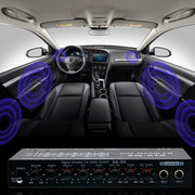 EQ-819 Car Audio Equalizer EQ Tuning Crossover Amplifier Supports Dual Microphone Input Reverberation Adjustment
