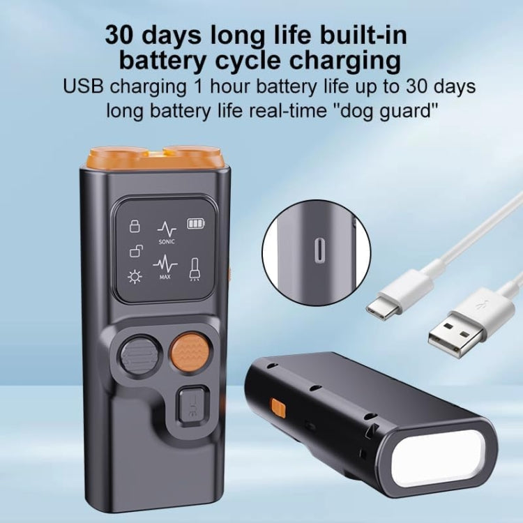 Ultrasonic Dual Head Dog Repeller Bark Stopper With High Power LED Flash Light