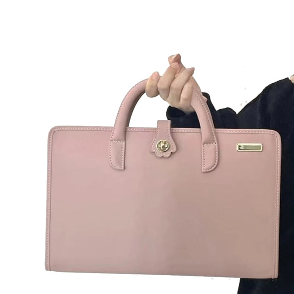 15.6 / 16 Inch Pink Girl Style PU Laptop Bag Protective Case with Handle