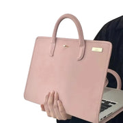 15.6 / 16 Inch Pink Girl Style PU Laptop Bag Protective Case with Handle