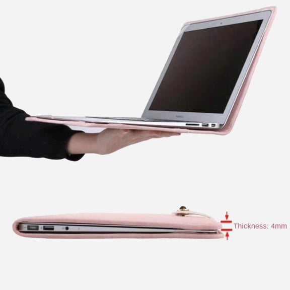 15.6 / 16 Inch Pink Girl Style PU Laptop Bag Protective Case with Handle