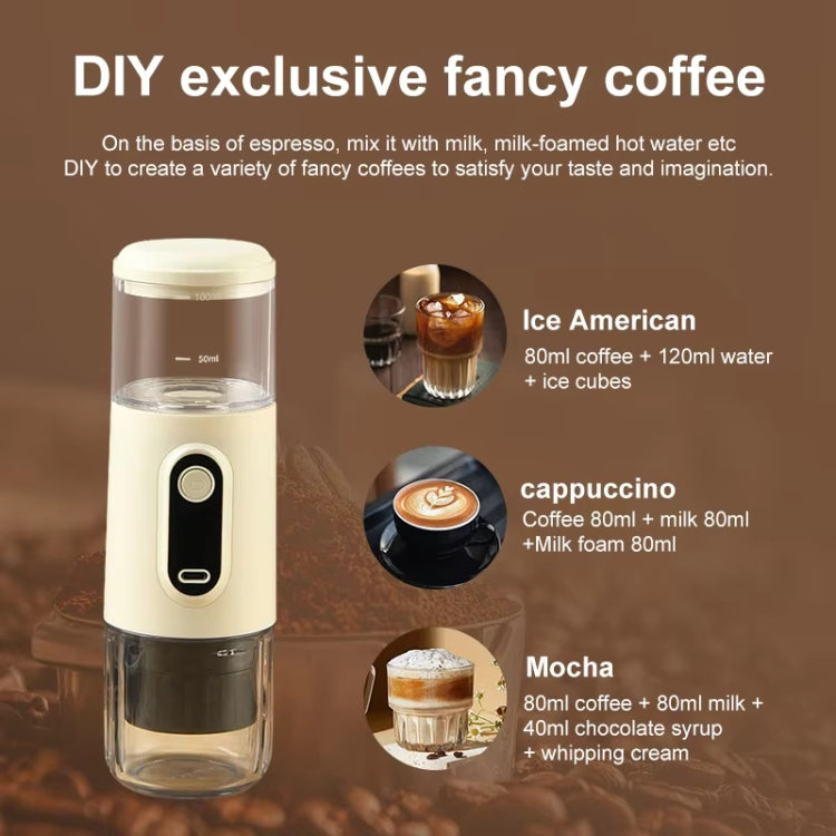 Wireless Portable Coffee Machine Compatible With Ground Coffee & NS Capsule(White)