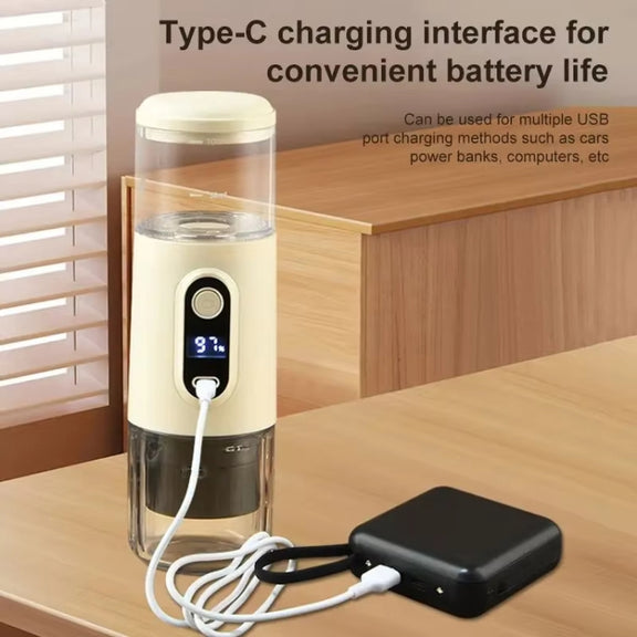 Wireless Portable Coffee Machine Compatible With Ground Coffee & NS Capsule(Beige)