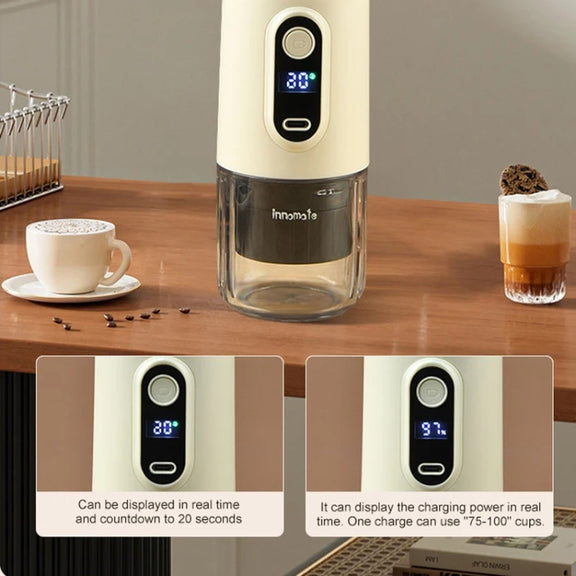 Wireless Portable Coffee Machine Compatible With Ground Coffee & NS Capsule(White)