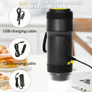 12V 3 In 1 Car Self-heating Coffee Machine Compatible With Large / Small Capsules and Ground Coffee, EU Plug(White)