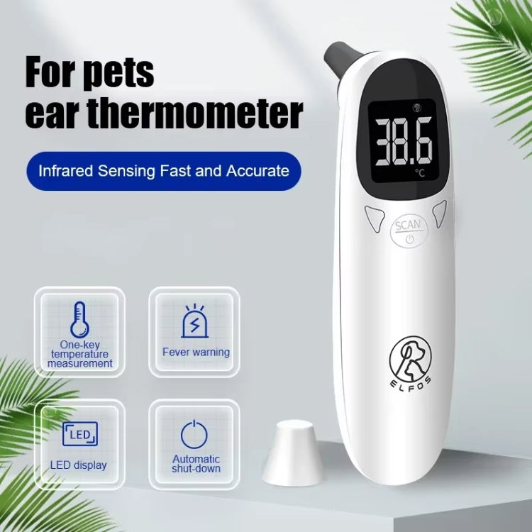 ELOFS EF-07 Pet Dog Cat Ear Digital Thermometer Accurate Infrared Measuring Animal Thermometer(White)