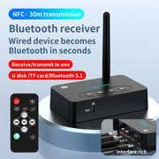 D9 2-in-1 Old-fashioned Audio Car Bluetooth Receiver Transmitter NFC Music Bluetooth Adapter