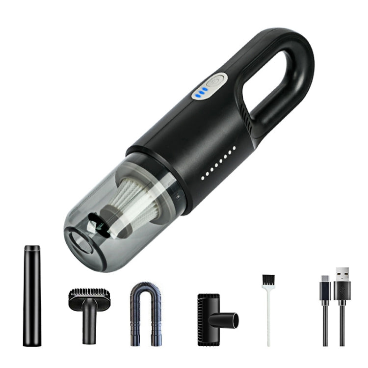 Wireless Car-mounted High-power Suction Handheld Vacuum Cleaner, Color: Black Two-speed Adjustment 11.1V