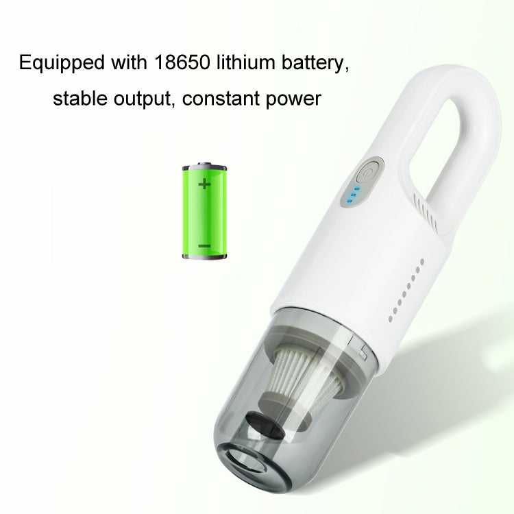 Wireless Car-mounted High-power Suction Handheld Vacuum Cleaner, Color: White 7.4V