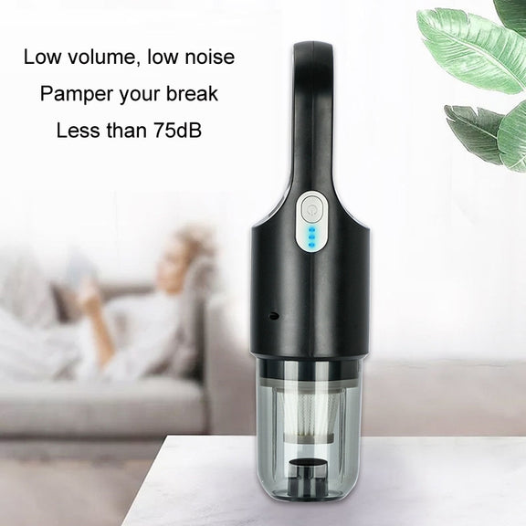 Wireless Car-mounted High-power Suction Handheld Vacuum Cleaner, Color: White 7.4V