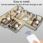 HanPai Intelligent Remote Control Home Use No Wiring Lazy Lights Off Tool(RF Model White)