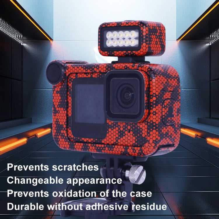 For GOPro HERO13 Black Camera Stickers Body Protective Film, Style: 13 Snake Scale Black