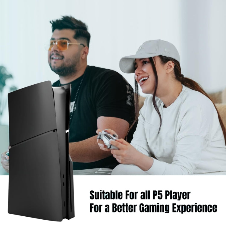 For PS5 Slim Replacement Faceplate Shell Detachable Protective Case, Model: Disc Edition Black